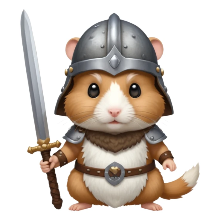 hamster with viking helmet and sword sticker