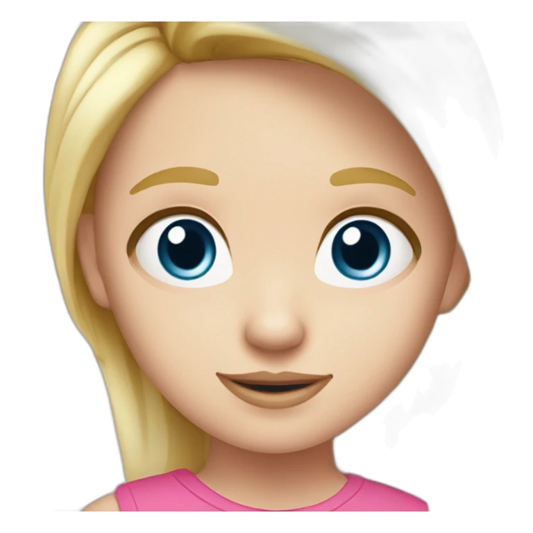 cute blonde blue eyes caucasian daughter pink top sticker