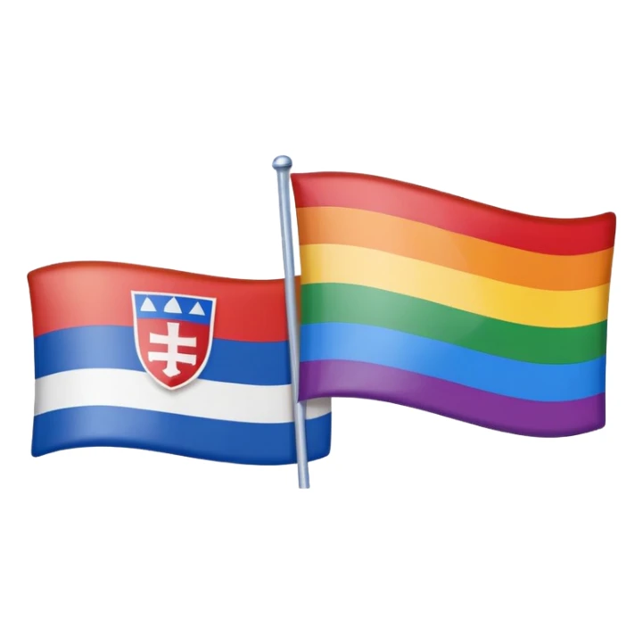 A slovak flag combined with a gay flag sticker