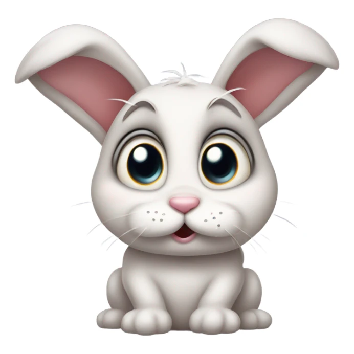 Cute bunny with sad face about to cry sticker