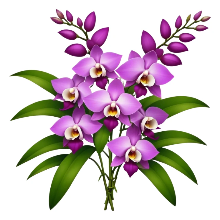 super big bouquet Dendrobium Orchid flower, stem, leaf sticker