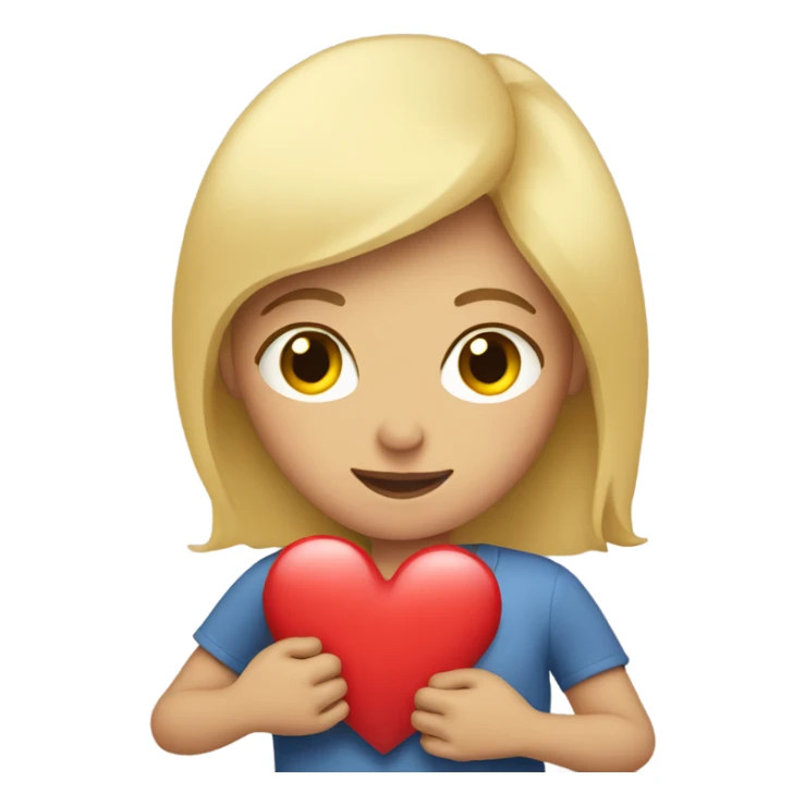 Blonde Mother holds her  big heart in her arm sticker