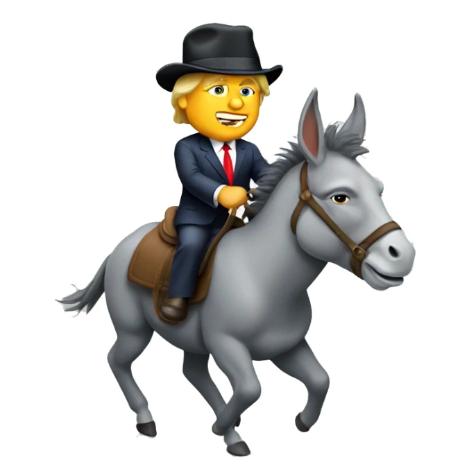 A donkey riding Donald trump  sticker