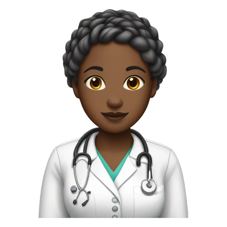 Black girl with knotless braids and nurse scrubs sticker