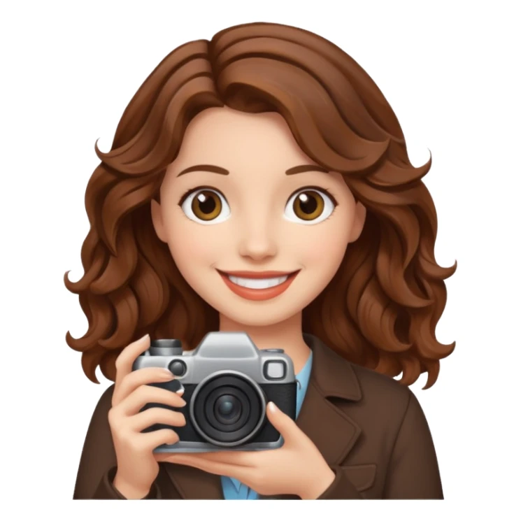 lady with brown wavy hair, holding camera 



















 sticker