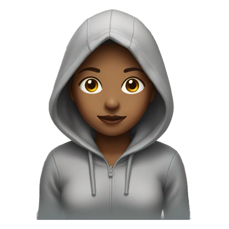Girl wearing a hoodie sticker