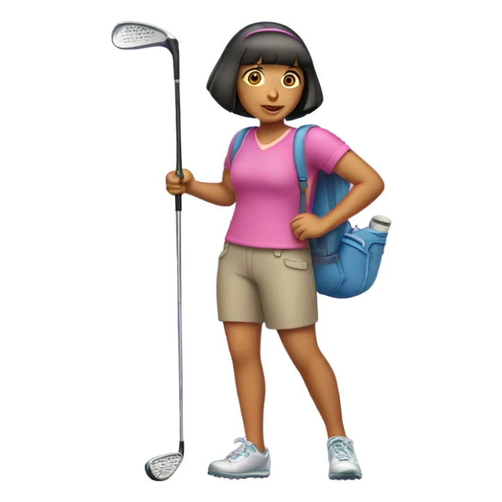  Dora, the Explorer carrying golf clubs sticker