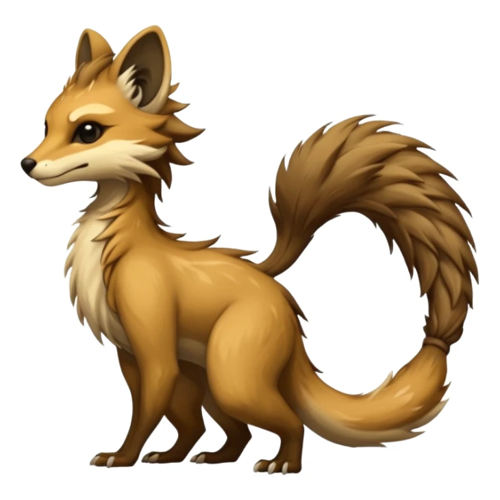 Cool badass furry fantasy-Vernid-creature by LiLaiRa with a long tufted tail (full body) sticker
