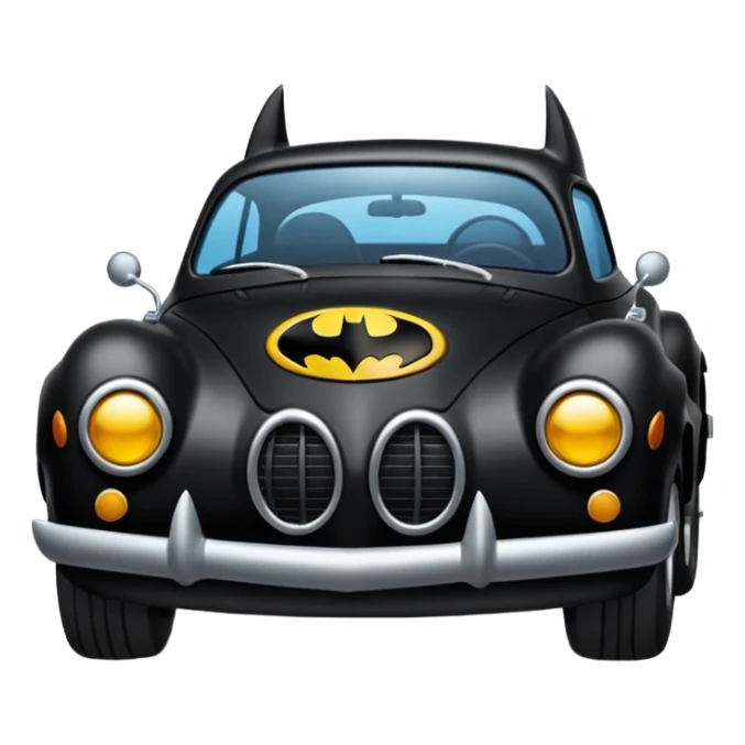 create a emoji batman with his car in gotham sticker