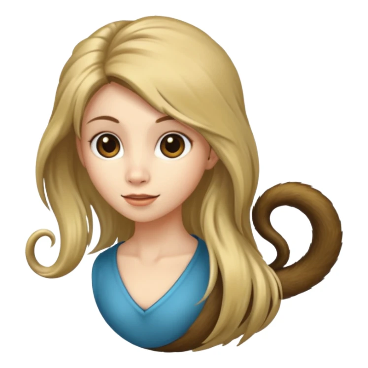 female with monkey tail, mame the tail clear sticker