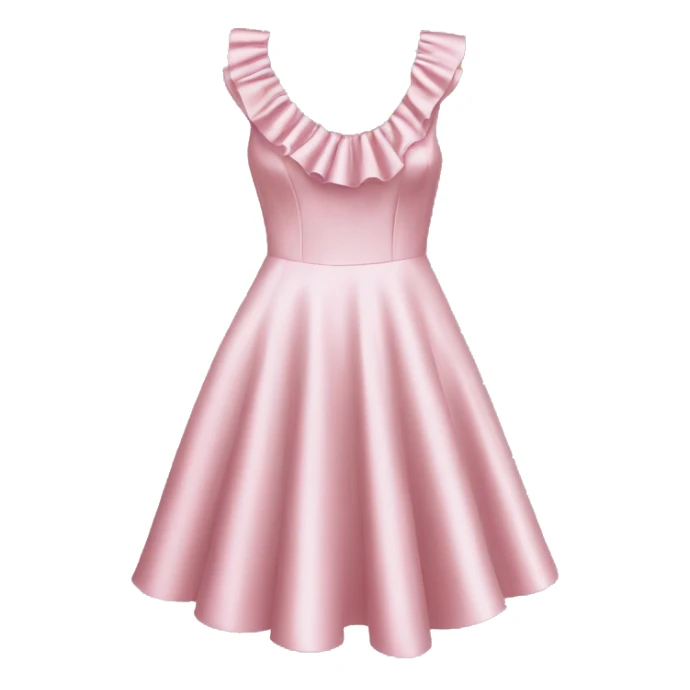 satin soft pink dress with ruffle sticker