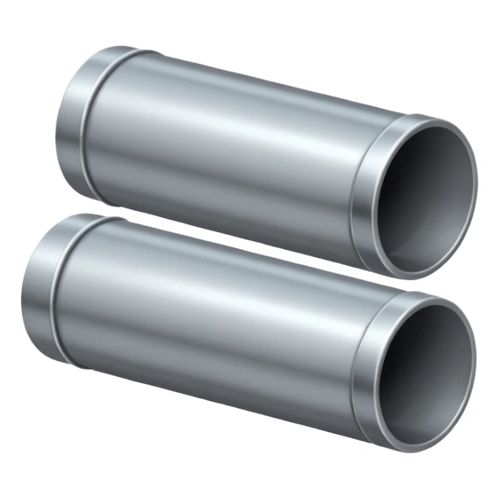 A silvery iron metal tube pipe sticker