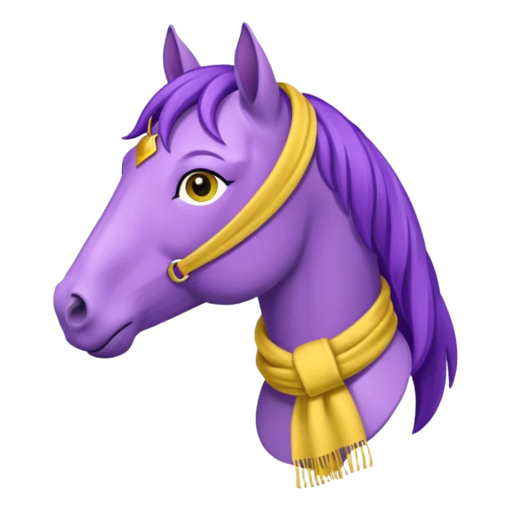 Purple horse wearing yellow scarf
 sticker