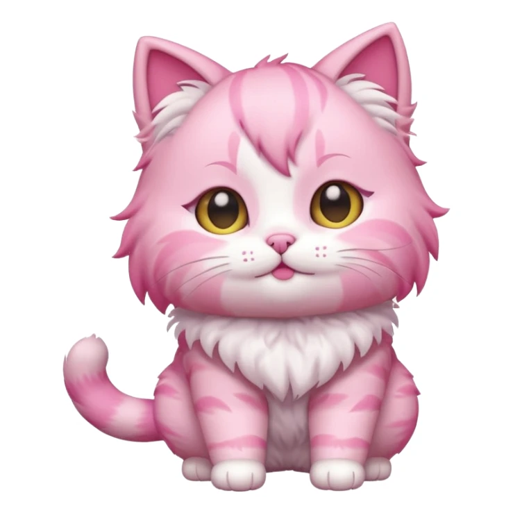chibi anime pink cat with booty to the screen sticker