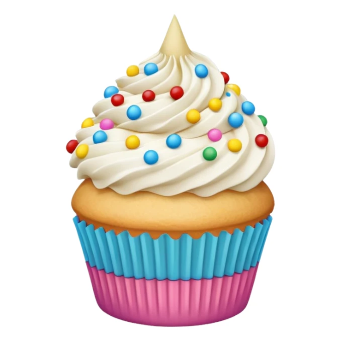 Vanilla Cupcake with white icing and colorful sprinkles  sticker