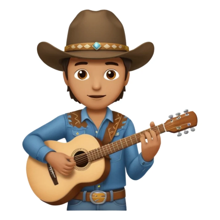 cowboy musician sticker