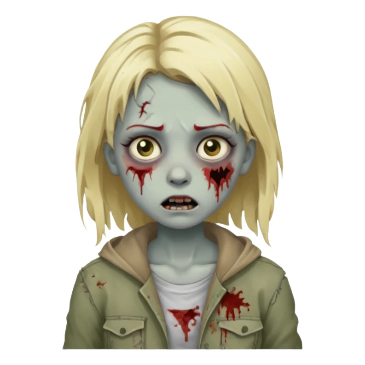 girl zombie with blonde hair sticker