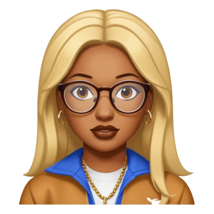 rapper Megan Thee Stallion wear glasses sticker