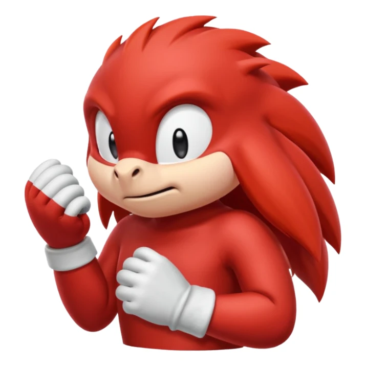 Sonic the hedgehogs friend knuckles a red animal with peach arms and white gloves sticker