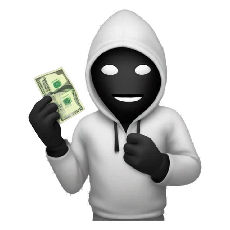 robber Emoji with a money bag sticker