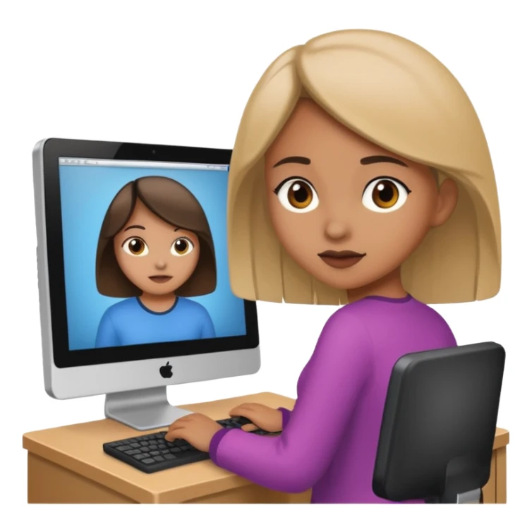 a girl entering/walking a computer room in an organized manner sticker