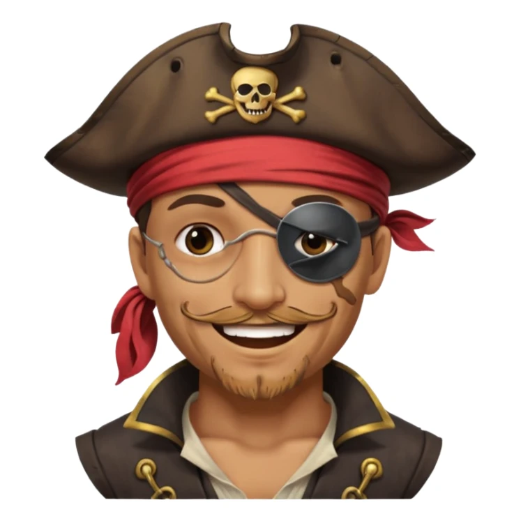 pirate with eyepatch and not showing eyes sticker