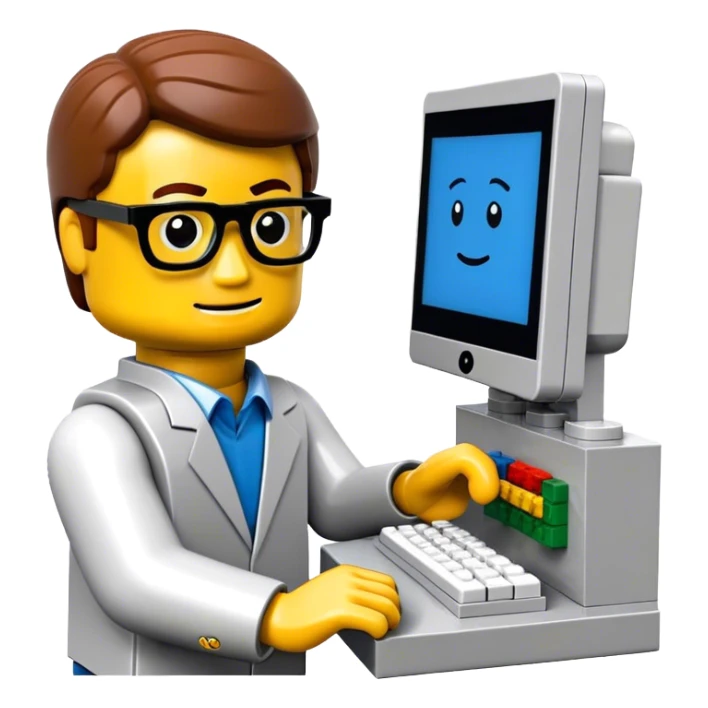lego homme informaticien sticker