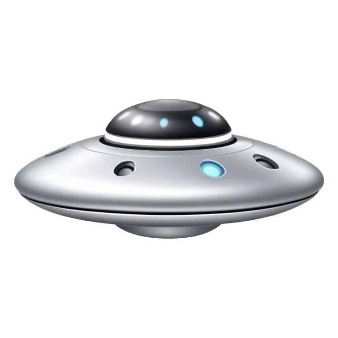 sliver color Ufo minimal design  sticker