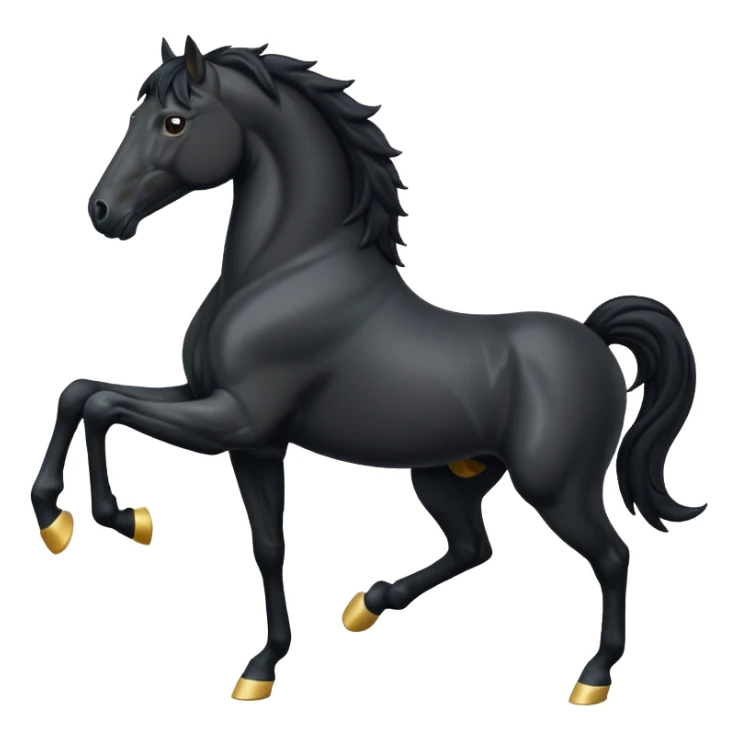 Black full horse two legs up emojis  sticker