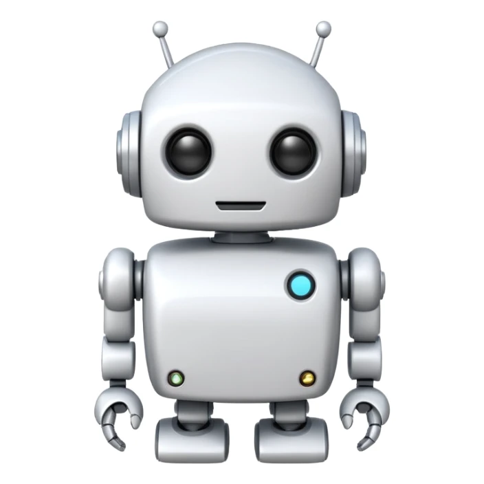 robot old cartoon simple toy white innocent round adorable sticker