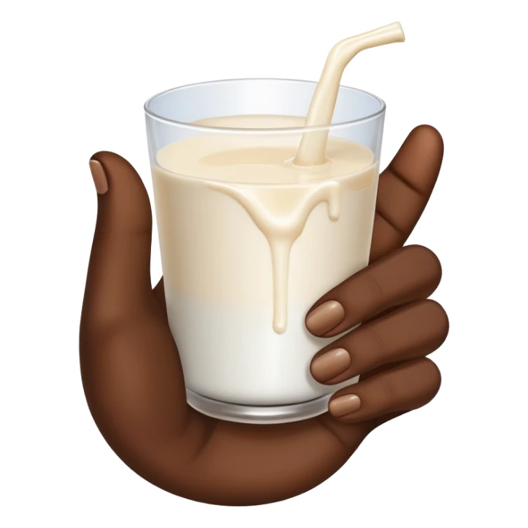 Dark skin tone hand with milk running down fingers sticker