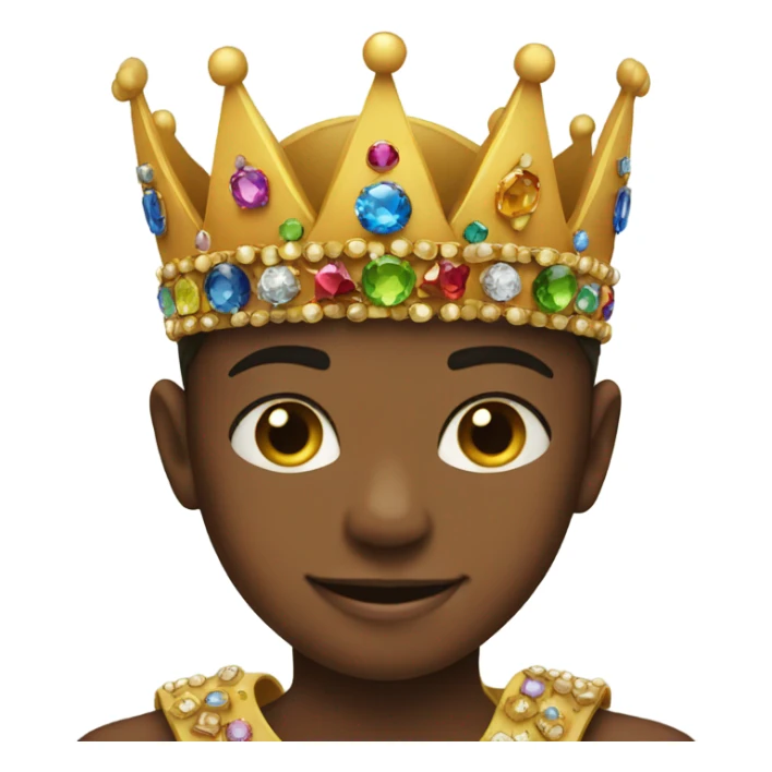 Son wearing a crown sticker