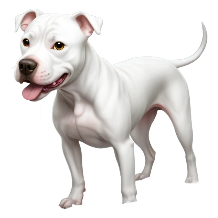 Dog white pitbull takes a shower sticker