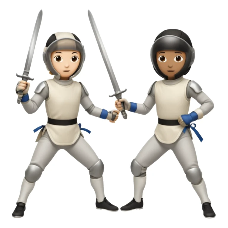 Two people who are fencing sticker