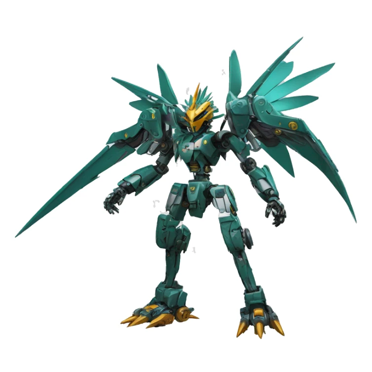 futuristic mechanical spiky Medabot-raptor-dragon-Bionicle-mecha full body sticker
