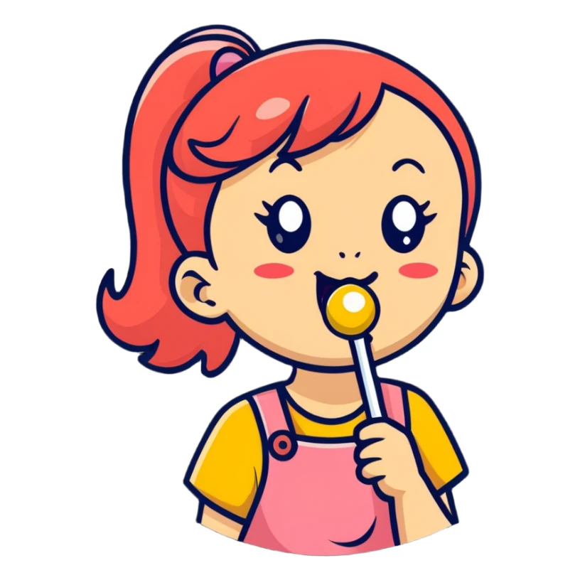 girl licking lollipop  sticker