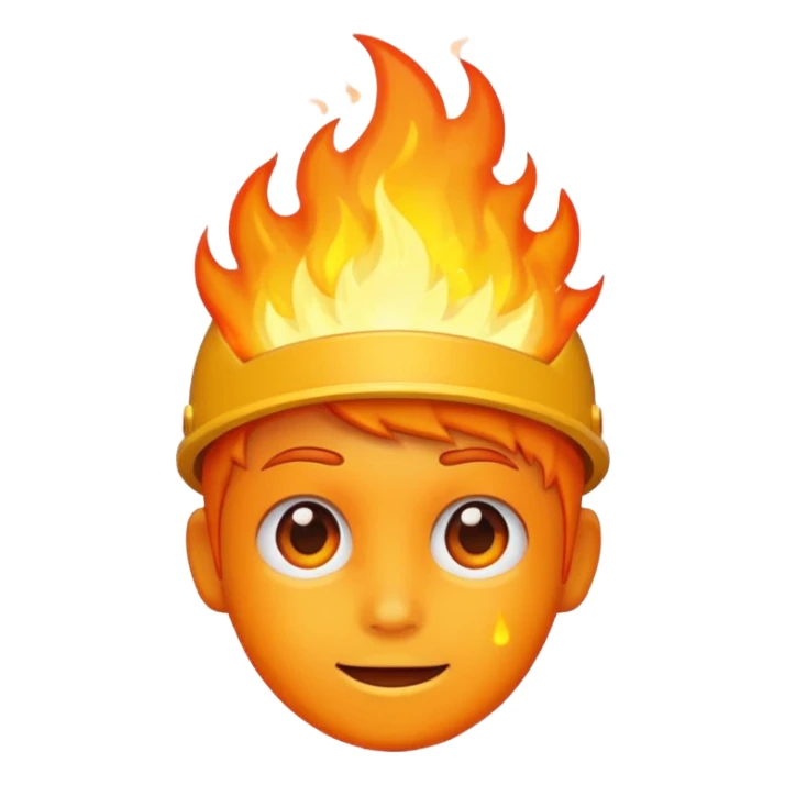 🙂🔥 cobine the two put the fire on topp of the head nothing more nothing less, stop with the ai don’t make it look like a person  sticker