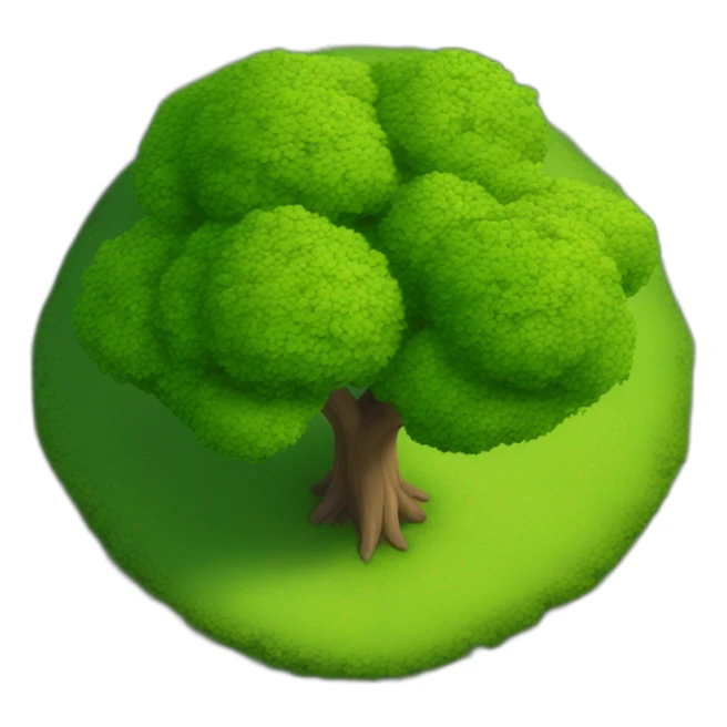 Tree as seen from the sky, looked down from the top, simplified and photorrealistic sticker