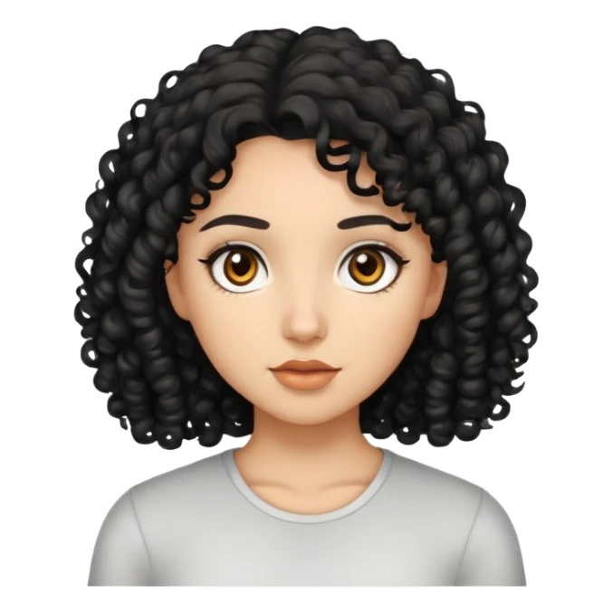 Girl with black curly hair and brown eyes  sticker