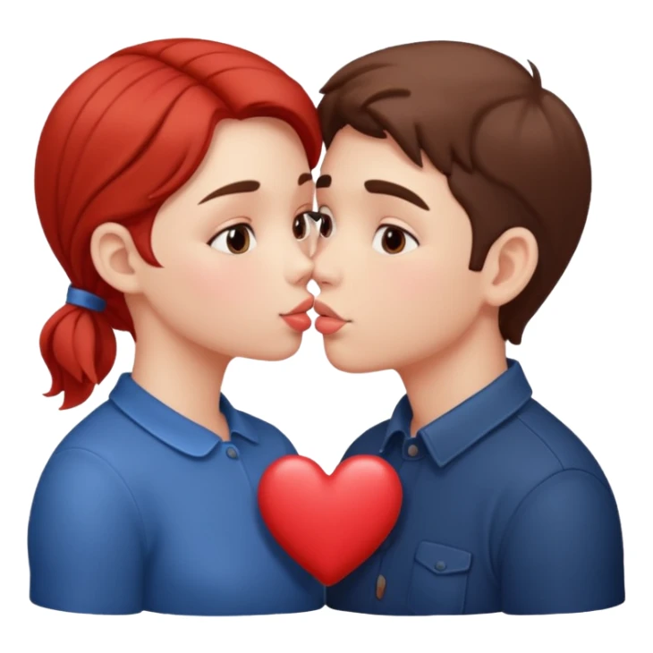 Boy and girl kiss sticker