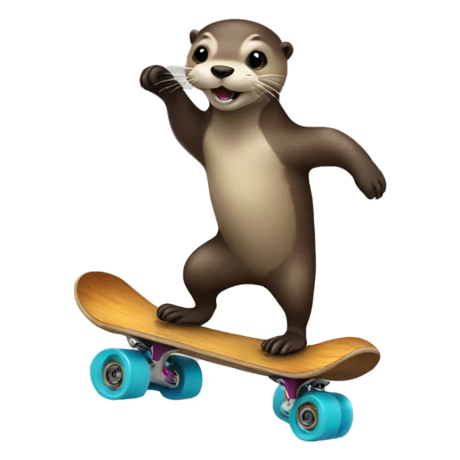 Otter skating sticker