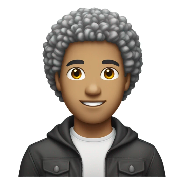 Mixed male with a tapered curly fro sticker