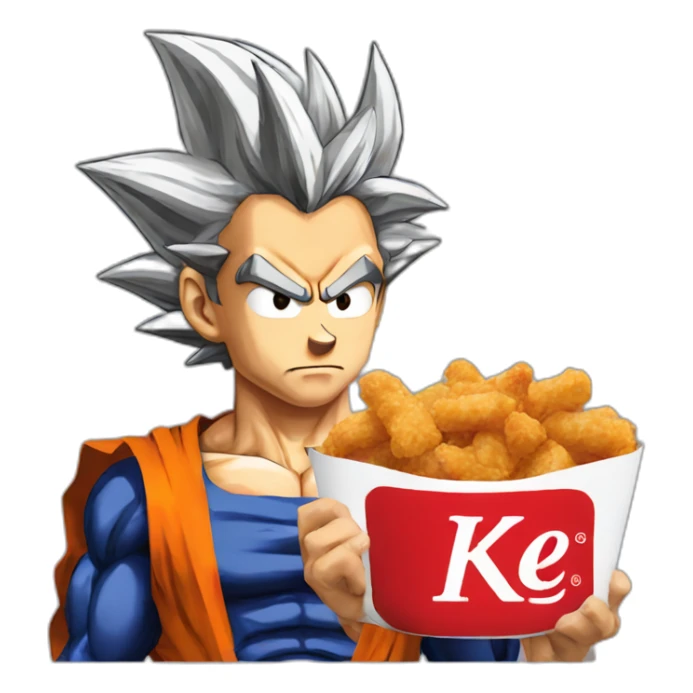 Goku super sayan eat KFC sticker