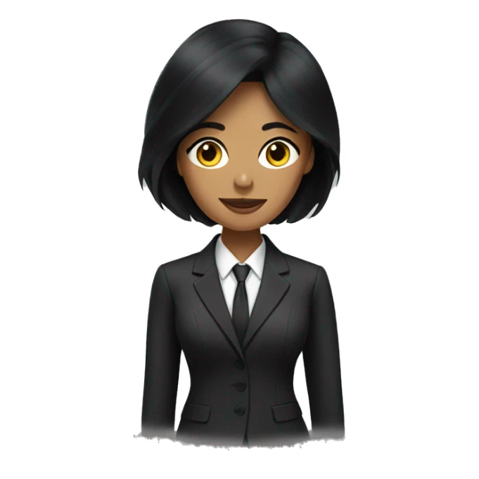 A woman with black hair in a suit sticker