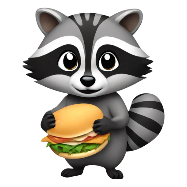 raccoon holding a chicken sandwich sticker