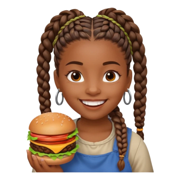 young black girl viking eating burger sticker