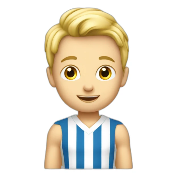 Petit garçon blond en tenu de foot sticker