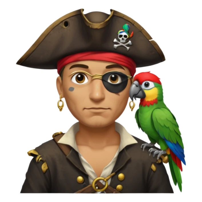 pirate and parrot sticker