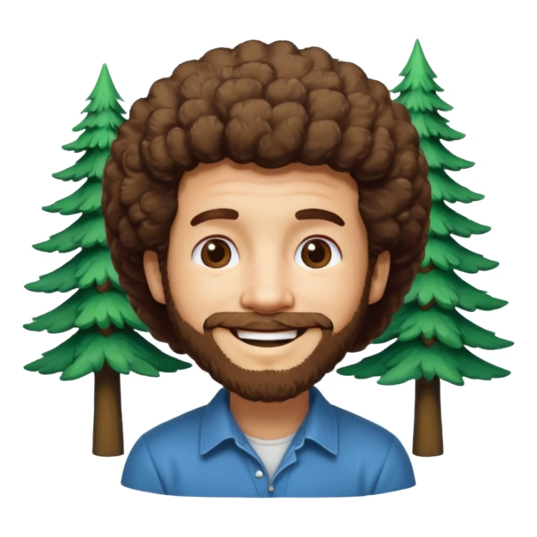 Bob Ross and Happy Little trees sticker