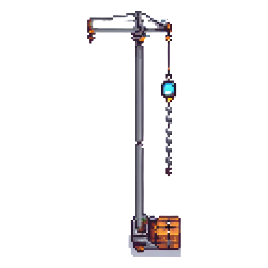 crane lifting a steel beam pixel art sticker